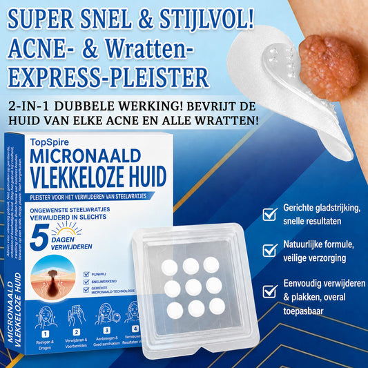✨TopSpire® 2-in-1 micronaald- en hydrocolloïdpleisters | Gerichte verzorging voor verheven moedervlekken, acne, platte wratten en steelwratjes | Helpt fijne lijntjes, littekens en huidoneffenheden minder zichtbaar te maken |